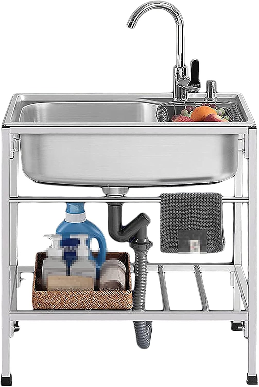 Free Standing Sink | Utility Prep Sinks | Single Bowl Sink | 1 Compartment Commercial Kitchen Sink | Extra-Deep Laundry Tub | Heavy Duty Slop Sinks | 28x18.5x29.5inch