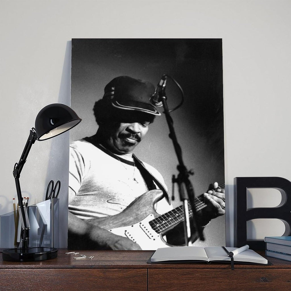 TONITOTA Blues Guitar Matt-Murphy Rock Scene Canvas Wall Art | Retro Historical Black And White Photos | Home | School | Office Decor Poster | Frame 24x36inch