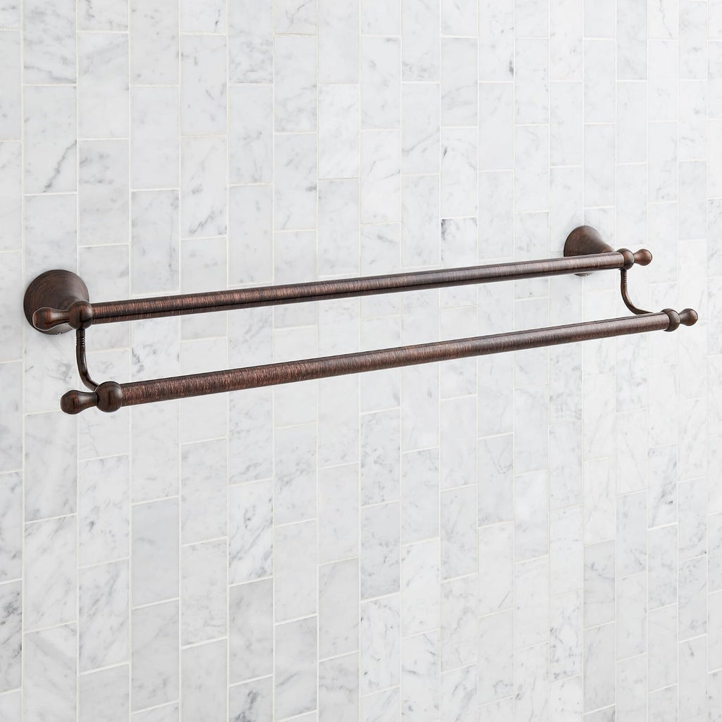 Signature Hardware 955107 Traditional 26-3/4' Towel Bar - Aged Brass