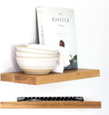 UltraShelf Solid Wood Floating Shelf for Wall Decor, White Oak, 18' Long x 6' Deep