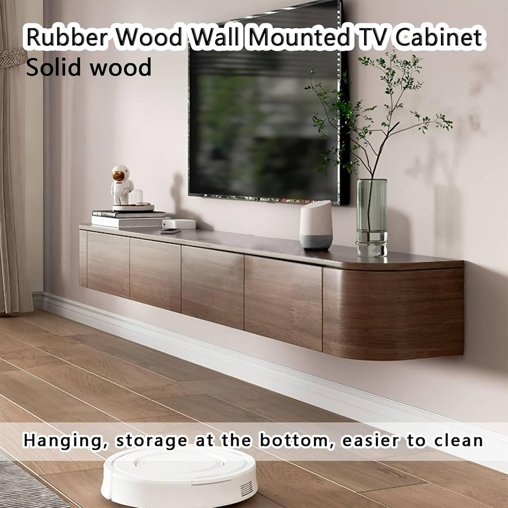 Floating TV Stand with Drawers for Bedroom,Solid Wood Living Room tv Stand,Suitable for Various scenarios Wall Shelf TV Cabinet (Walnut, 78.7')