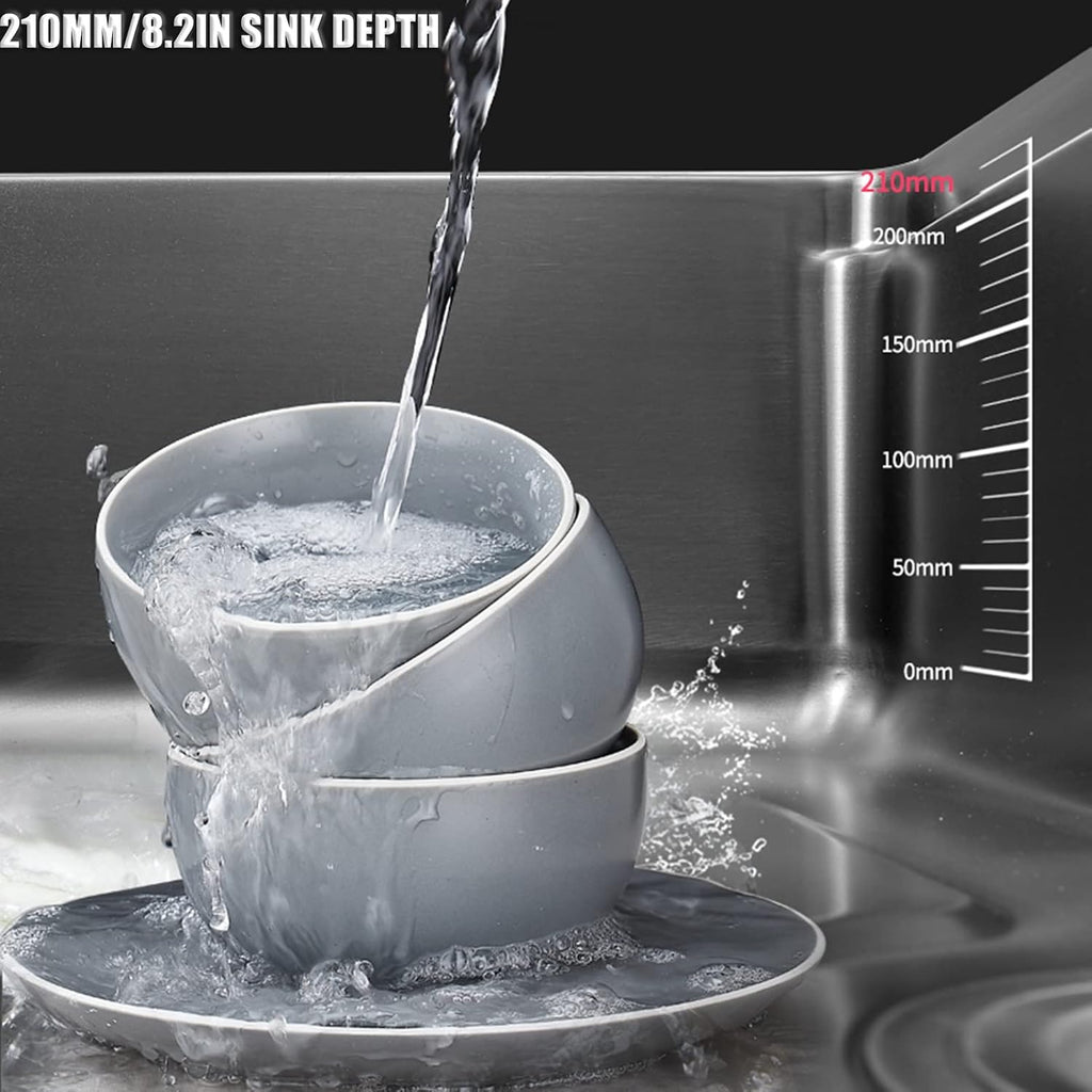 30.7x18.8in Single Bowl Bar Sinks 304 Stainless Steel Kitchen Sink with Pull-Out Faucet & Sink Accessories Drop-in Or Undermount (Color : Black, Size : 78x48x21cm) (Black 78x48x21cm)
