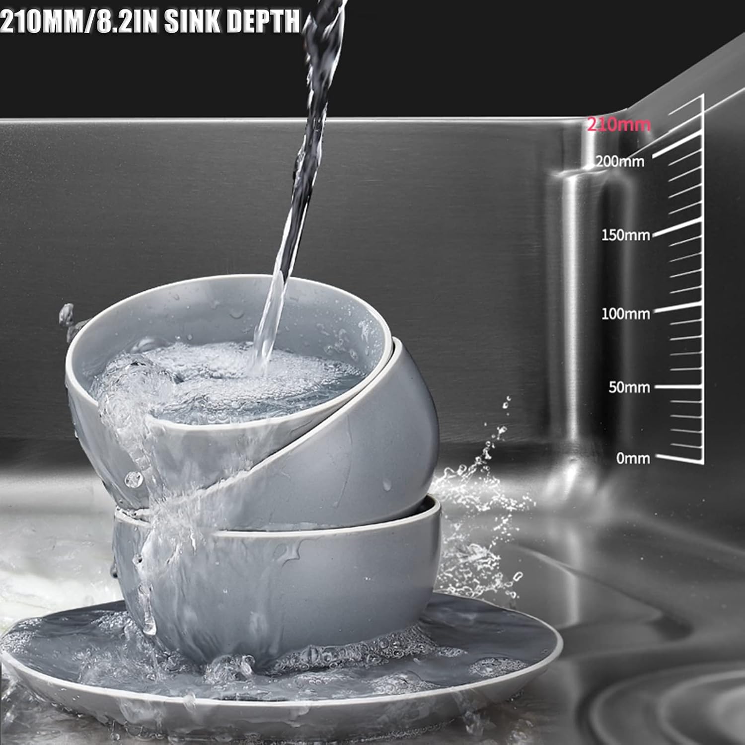 30.7x18.8in Single Bowl Bar Sinks 304 Stainless Steel Kitchen Sink with Pull-Out Faucet & Sink Accessories Drop-in Or Undermount (Color : Black, Size : 78x48x21cm) (Black 78x48x21cm)