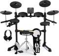 AODSK Electric Drum Set for Beginners with 241 Sounds,4 Quiet Drum Pads,2 Pedal,Throne,Sticks,Electronic Drum with Headphone,AED-400pro
