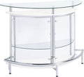 Coaster Home Furnishings Amarillo Glass Top Freestanding Home Bar Cabinet, Modern Liquor Cabinet with 2 Shelves and Wine Glass Rack, White