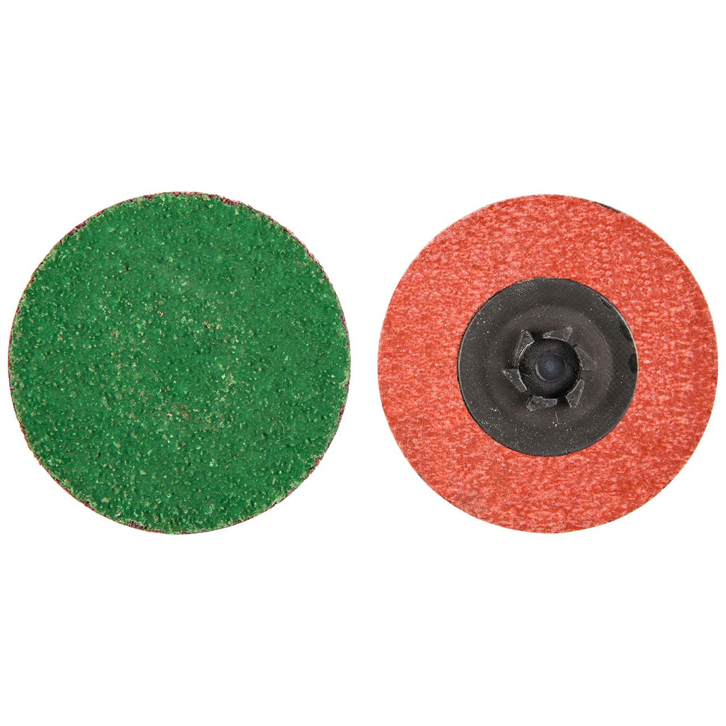 Norton 08834167025 2' Merit Zirc Plus TP (Type I) Quick-Change Cloth Discs, 50 Grit, Zirconia Alumina Plus, 100 Pack