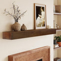 Fireplace Mantel 72inch - Solid Wood Mantel Shelf with Hidden Brackets | Floating Mantle Shelves Decor for Wall, Bedroom, TV, Livingroom(Brown