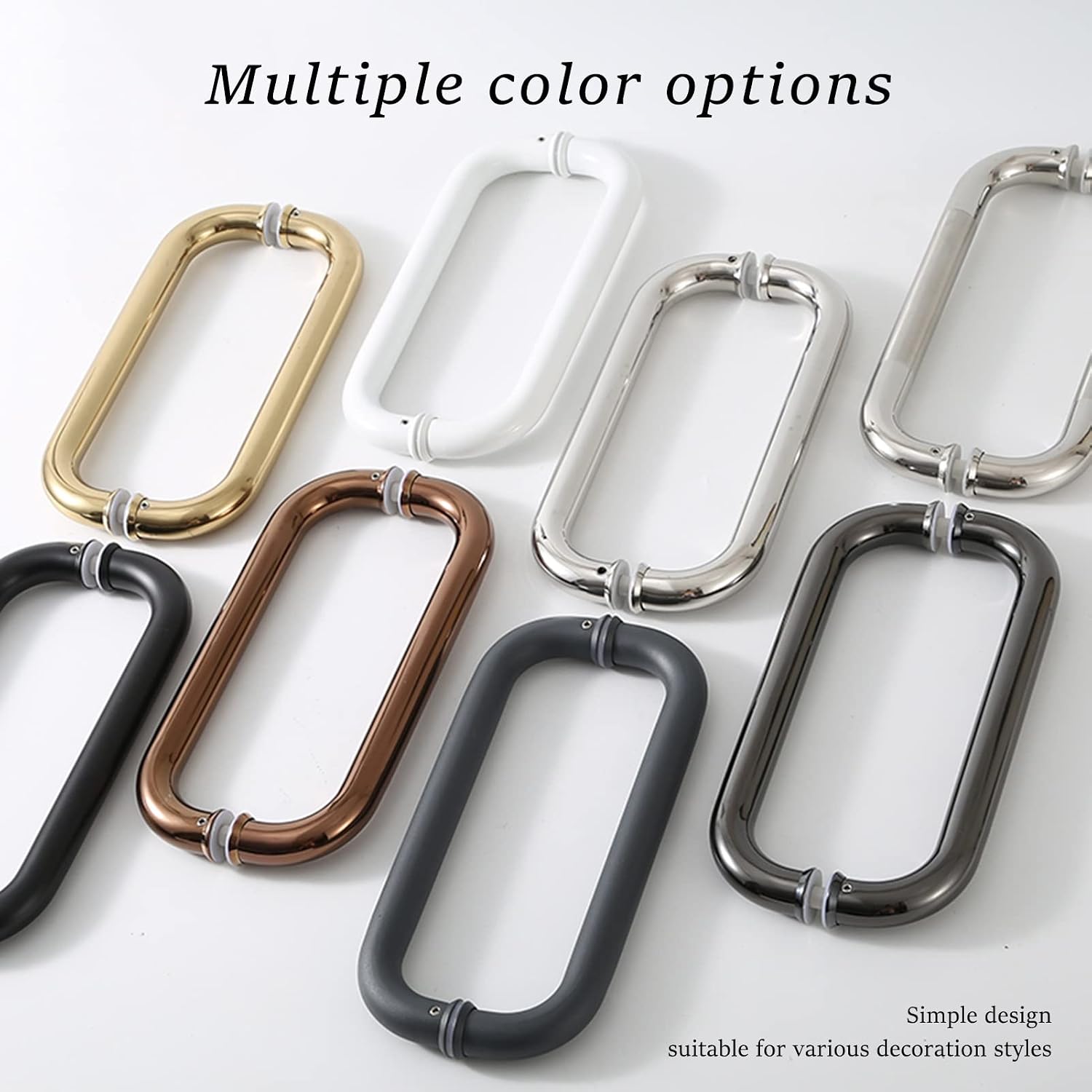 Double Side Push Bar Door Handle, Round Style Gate Pulls for Residential, Brushed Glass Pull Handle with Mounting Screws, for Shops/Barn(Color:Gold,Size:60cm (23 5/8')*57cm)