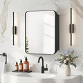 Bathroom Medicine Cabinet with 16'x20' Stainless Steel Framed Mirror,Recessed or Surface Mounted Bathroom Mirror Cabinet,Storage Cabinetfor Bathrooms, Guest Rooms, Apartments, Farmhouse Decor