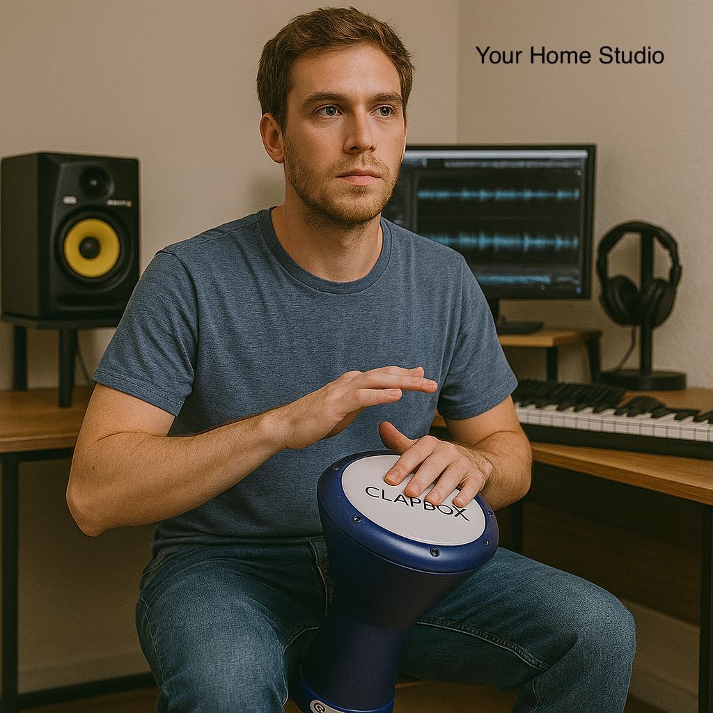 Clapbox Darbuka Hand Drum, A Percussion Instrument good for Beginners or Professionals, NOT MADE IN CHINA, The most reviewed Hand Drums brand Worldwide (Blue)
