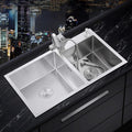 Kitchen Sinks Drop in with Faucet, Undermount Farmhouse Kitchen Sinks for Granite Countertops, Workstation Sink Drop in 28, Double Bowl Sink Stainless Steel with Accessories