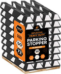 Xpose Safety 72' Heavy Duty Rubber Parking Stopper – Bulk Full Pallet 50 Pack Wheel Blocks for Garage, Driveway, or Ramp – Car Bumper Stop with White Reflective Strips – Removable Floor Mount