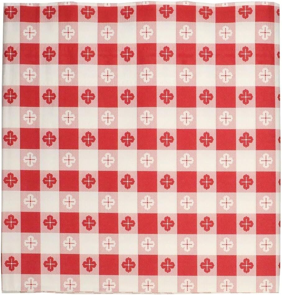 Hoffmaster Tissue/poly Tablecovers, 54' X 108', Red/white Gingham