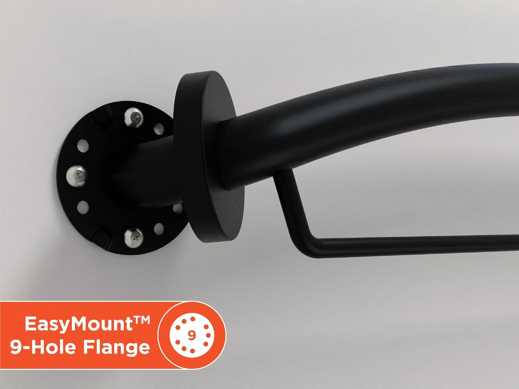 HEALTHCRAFT Plus Towel Bar & Grab Bar 24', ADA Safety - Matte Black, 500 Lbs
