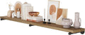 Wallniture Pipe 72' Long Rustic Floating Wall Shelf, Book Shelf for Wall, Industrial Pipe Shelving for Bedroom, Office and Living Room Decor, Burnt Finish, Real Wood