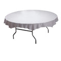 Hoffmaster 210451 Plastic Octy-Round Linen-Like Tablecover, 82' Diameter, White (Case of 24)