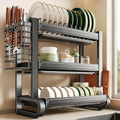 304 Stainless Steel Draining Rack,Kitchen Storage,Household Multifunctional Bowl,Suitable for Sink countertops, for(Grey 43cm/16.9in,Triple Layer)