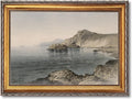 Large Framed Rocky Coastal Cliff Landscape Canvas Wall Art Vintage Classical Seascape Oil Painting Poster European Ocean Shore Artwork Print Rugged Seaside Scenery Bedroom Home Decor 24x36inch