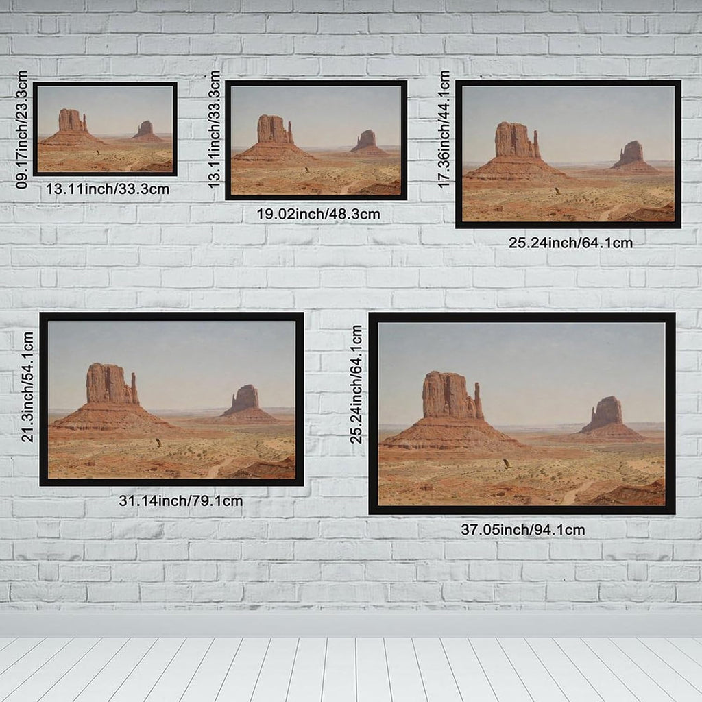 Vintage Desert Buttes Wall Art Canvas Print, Southwestern Red Rock Mesa Landscape Painting, Western Nature Artwork for Living Room 24x36in