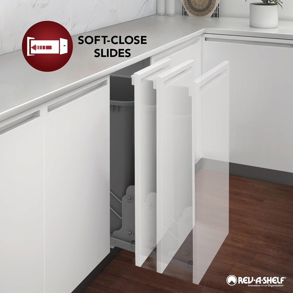 Rev-A-Shelf Wood Base Towel Bar Filler Pullout Organizer for New Kitchen Applications w/BB Soft-Close