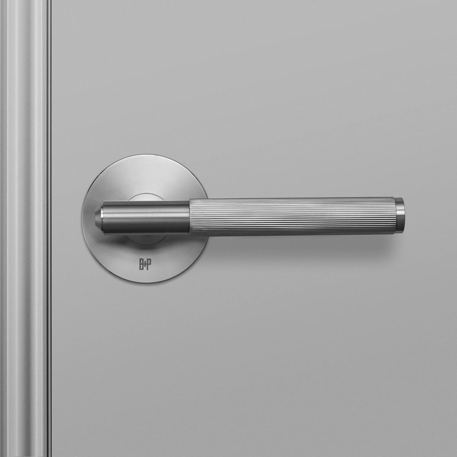 Buster and Punch Passage Door Handle Set Linear Knurled in Brass