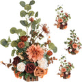 Ling's moment 17.5' Tall Standing Artificial Flowers Arrangements 4pcs Fall Wedding Aisle Runner Chair Decorations Sunset Terracotta Centerpieces Ceremony Reception Rose Floral Party Outdoor