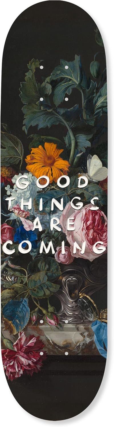 Modern Typography Acrylic Wall Art Die-Cut Easy-to-Hang, 1 Panel 8' x 32', Good Things Skateboard