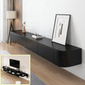 Floating TV Stand Large Floating TV Shelves Wall Mounted Multi Storage Compartment TV Media Console Floating TV Cabinet Bench Under TV Large Storage (Black B, 63.0 * 7.9 * 11.8 in)