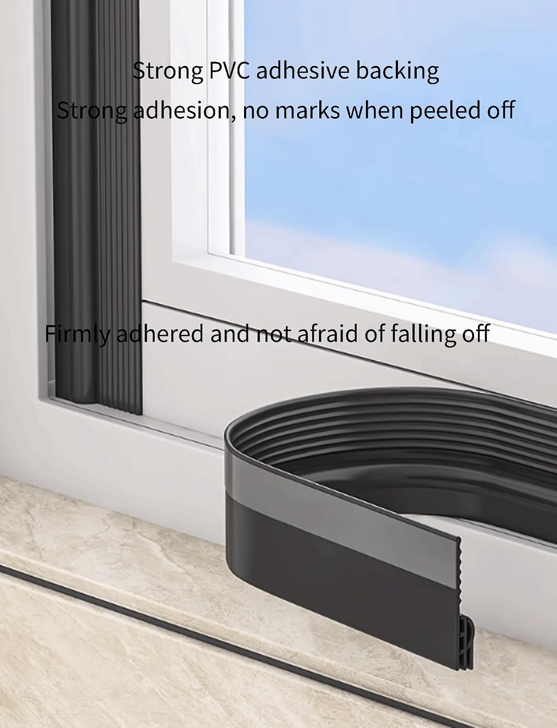33mm Rubber Weather Stripping Door Seal, and Window Drip Cap Rain Deflector, Weather Stripping Door Draft Stopper(Brown,16meter)