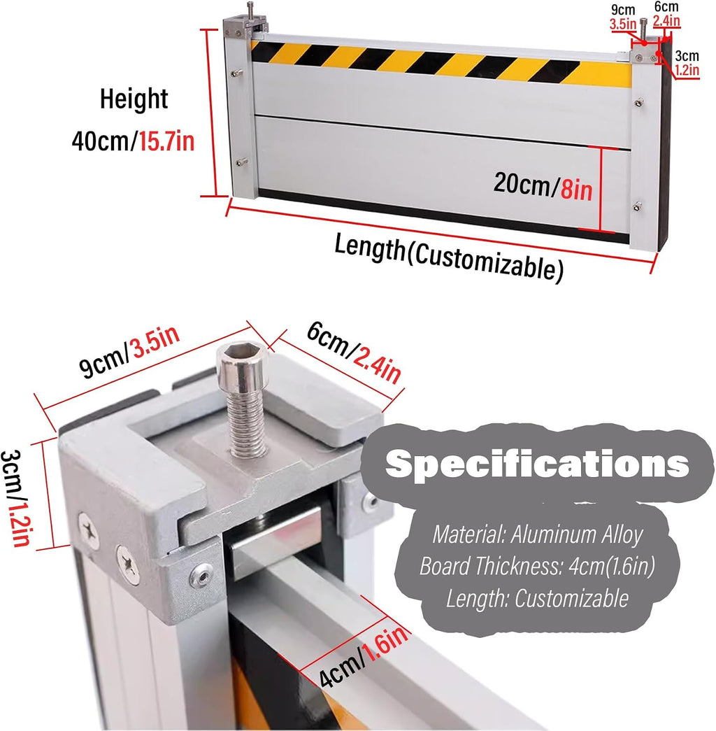 1.3ft High Garage Door Flood Barrier Threshold Kit, Detachable Aluminum Shield Door Water Stopper Barrier for Basement/ Front Door/ Gates/ Sliding Door, 2ft-13.5ft Long ( Color : H 1.3ft/0.4m , Size :