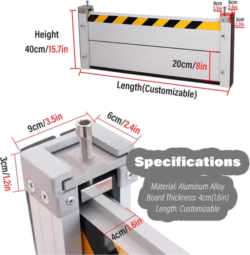 1.3ft High Garage Door Flood Barrier Threshold Kit, Detachable Aluminum Shield Door Water Stopper Barrier for Basement/ Front Door/ Gates/ Sliding Door, 2ft-13.5ft Long ( Color : H 1.3ft/0.4m , Size :