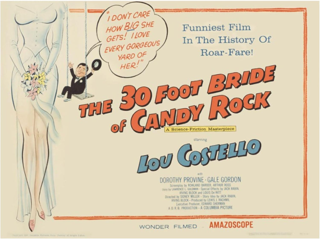 LIVESTOCK Classic Print Gallery The 30 Foot Bride of Candy Rock Vintage Movie Poster Wall Art, Iconic Retro Cinema Nostalgia Home Decor from Original Artwork in the USA, Black frame, 18x24