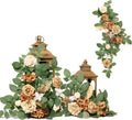 Ling's moment 6Pack 2ft Artificial Flowers Garland Beige Brown Lantern Flower Wedding Arch Floral Aisle Centerpieces Decor for Chair Signs Table Wall Window Cake Decoration（not Including Lanterns）