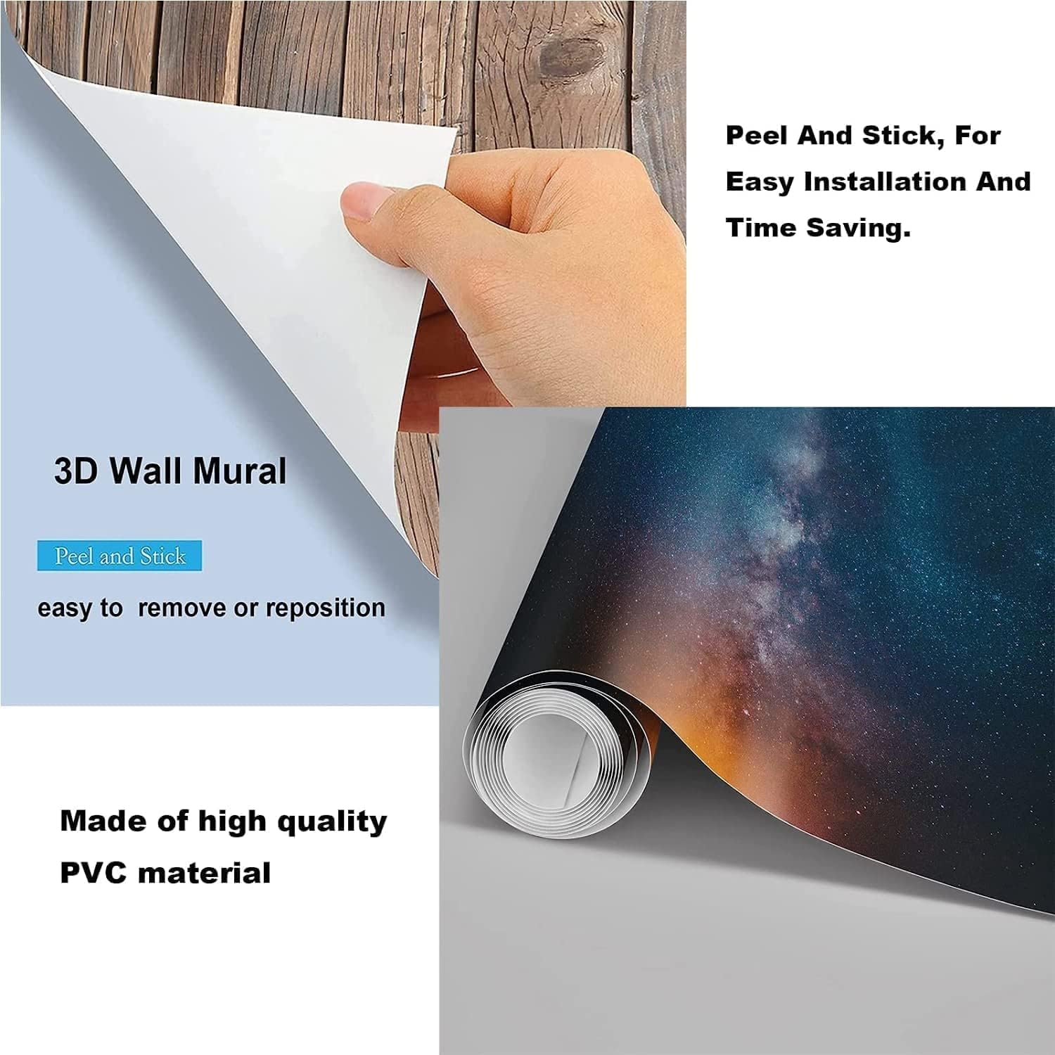 Gray Rock 3D Wall Mural, Abstract Classic Removable Self-Adhesive 3D Mural Wallpaper for Kindergarten Bedroom Living Room Kids Room Tv Sofa Background Wall,135' W x106.3 H