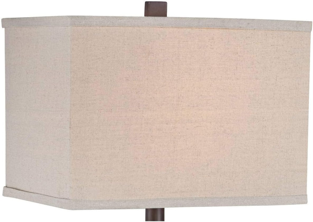 Franklin Iron Works Tahoe Small Rustic Traditional Style Table Lamp 26' High Natural Stale Rectangular Box Shade for Living Room Bedroom House Bedside Nightstand Home Office Reading (Color May Vary)