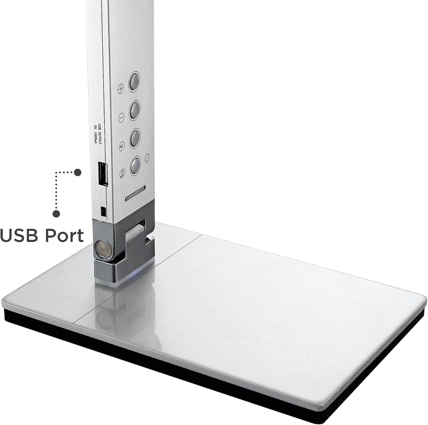 360 Lighting Jett Modern Desk Table Lamp 16 1/2' High with USB Charging Port and Nightlight LED Silver Aluminum Touch On Off Dimmer for Bedroom House Bedside Nightstand Home Office Reading