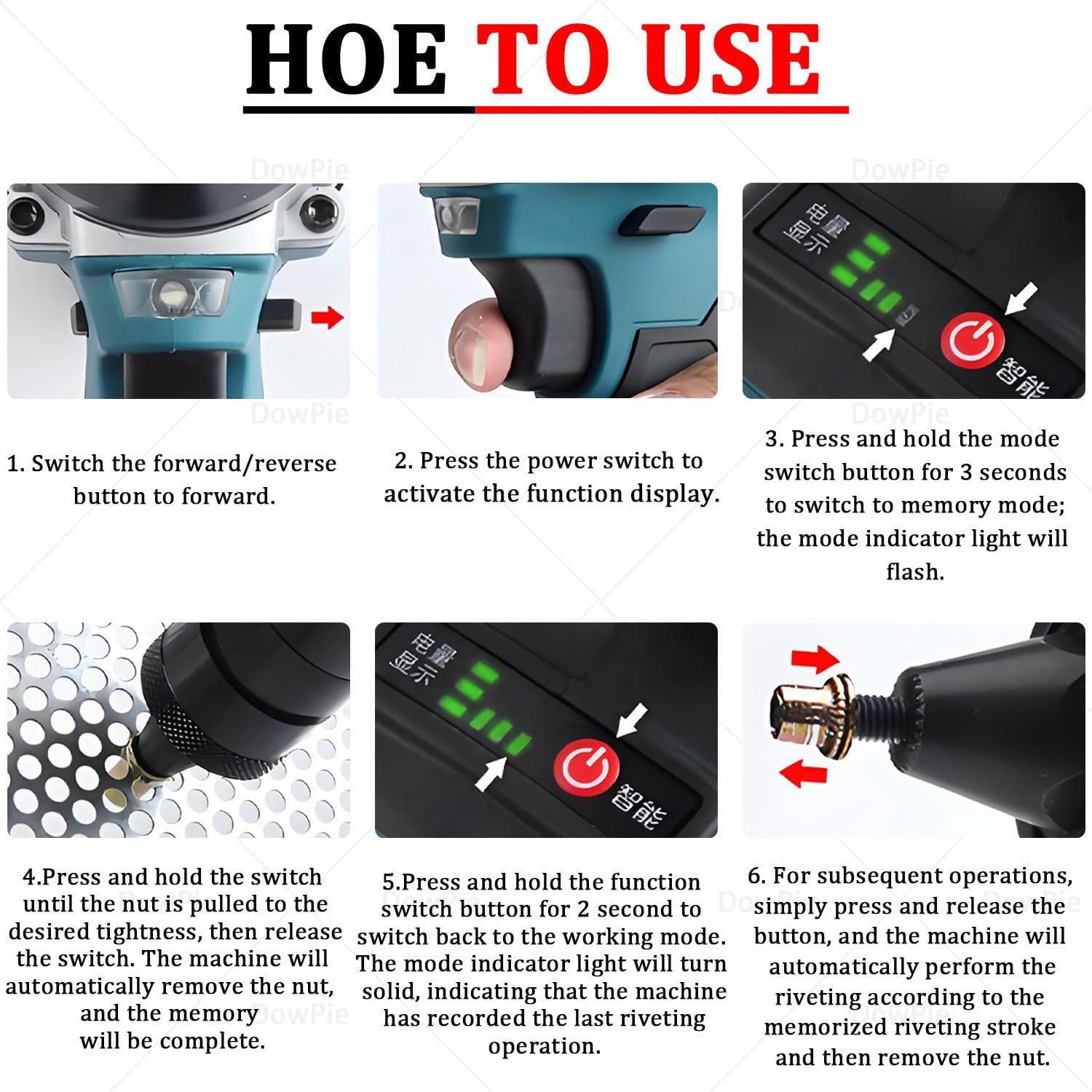 Cordless Rivet Nut Tool Kit Electric Pop Rivet Gun - 26V Portable Auto Riveter with LED Light, Memory Chips, No Cable Limits, 3s Riveting for Professional Mechanics & Metal Workers Baremachine