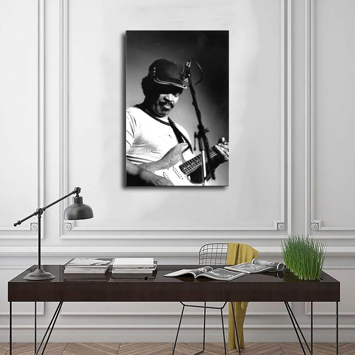 TONITOTA Blues Guitar Matt-Murphy Rock Scene Canvas Wall Art | Retro Historical Black And White Photos | Home | School | Office Decor Poster | Frame 24x36inch