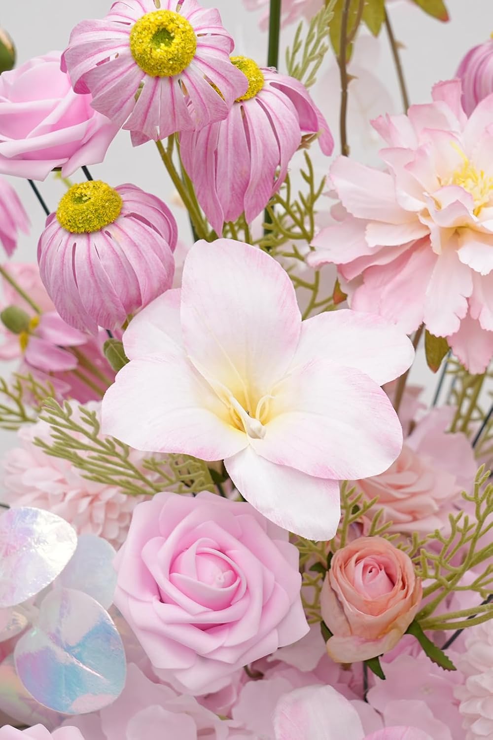 2pcs19inch Pink Free Standing Flowers Ball Bouquet Artificial Rose Arrangements Balls for Wedding Centerpieces Tables Chair Aisle Runner Flowers Decoration
