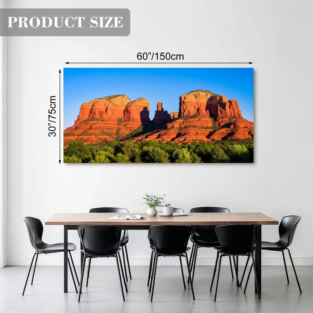 Canvas Wall Art Prints Cathedral Rock Sedona Arizona sunset Large Framed Artwork Wall Paintings Pictures Posters 30'x60' Home Decor for Living Room Office Bedroom