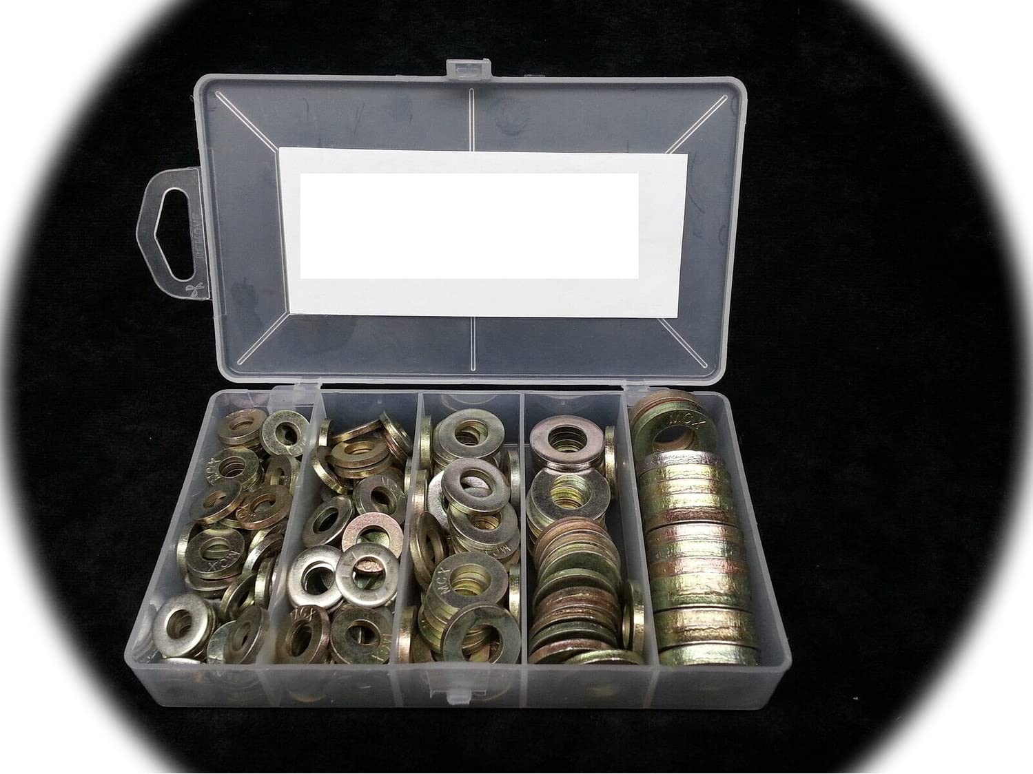 (Qty 175pcs) Grade 8 SAE Extra Thick Heavy Duty Flat Washer Assortment 175pcs Hardware Fastener Kit Set RV8096S