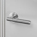 Buster and Punch Cross Door Handle Set Passage in Steel - Solid Steel