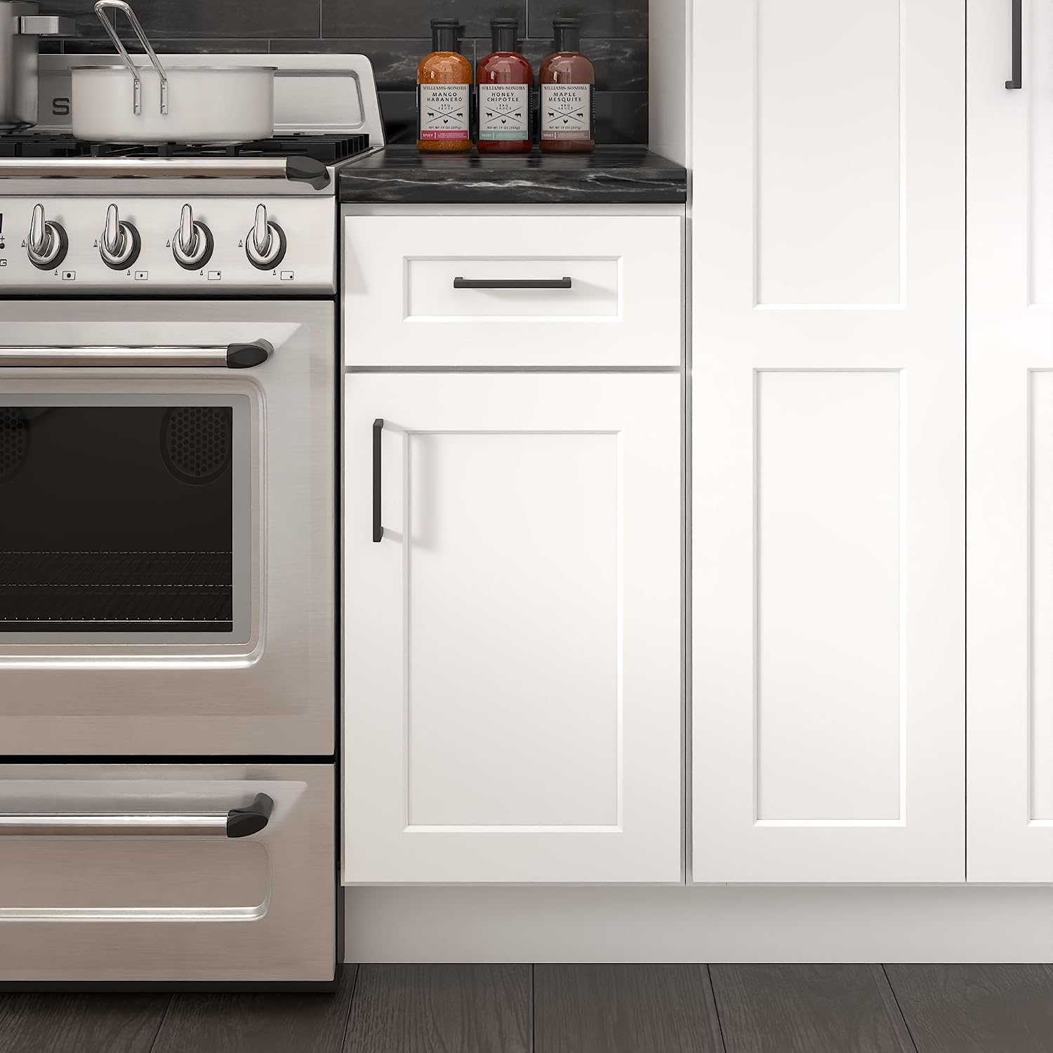 Furinno Shaker Drawer Base Kitchen Cabinet with 1-Door, Ready to Assemble, 24 D x 15 W x 34.5 H, White