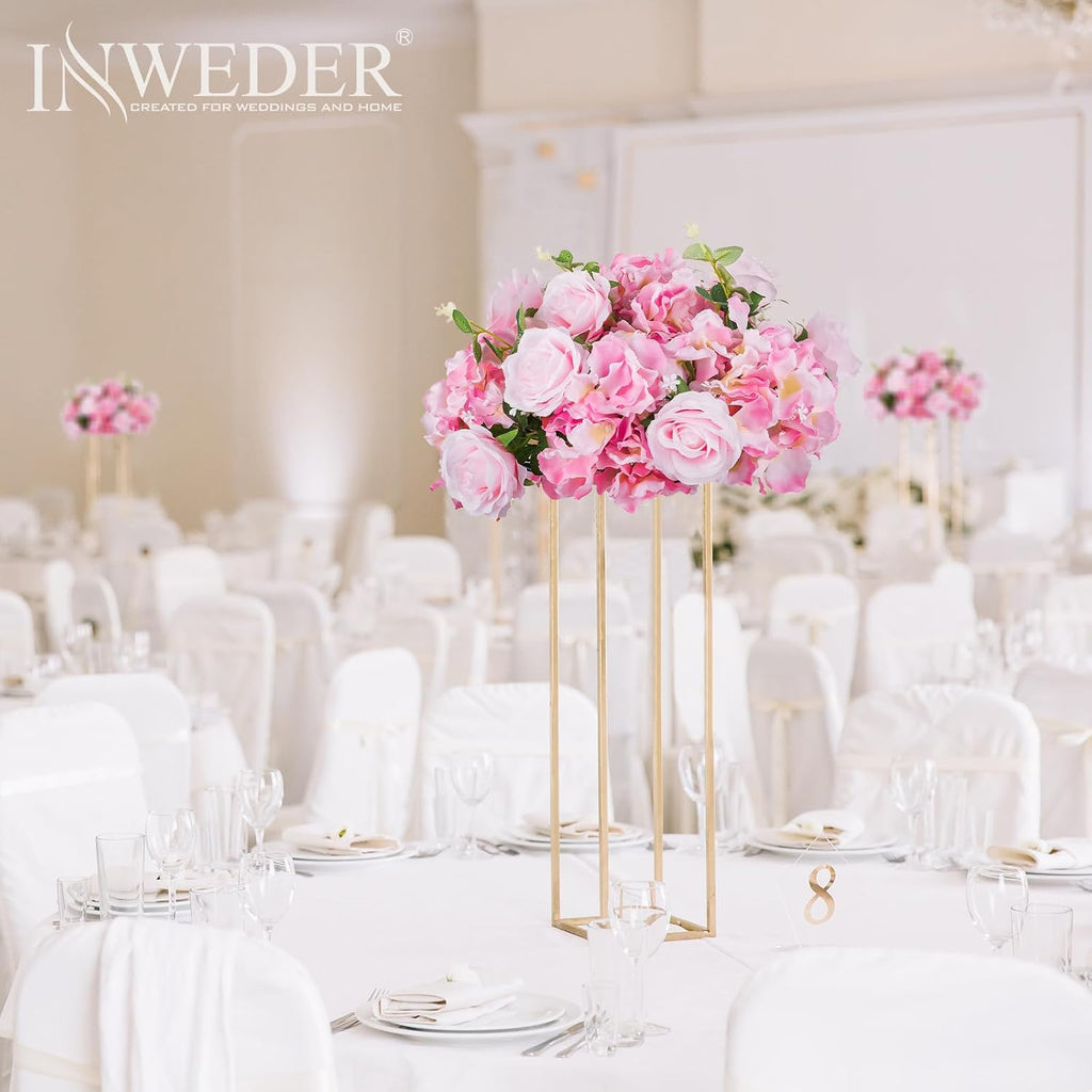 Pink Flowers Balls for Centerpieces: 10 PCS 14.2' Diam Flower Centerpieces for Tables in Wedding Reception Decorations Arrangement for Party Celebration Planners