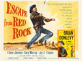 LIVESTOCK Classic Print Gallery Escape from Red Rock, Vintage Movie Poster Wall Art, Iconic Retro Cinema Nostalgia Home Decor Restored from Original Artwork in the USA, Walnut frame, 24x32