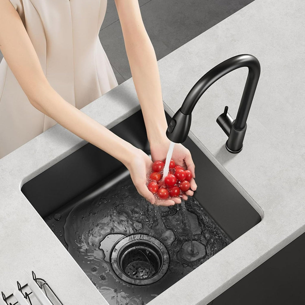 JATIBOSH Square Bar Sink Single Bowl Sink Kitchen Black Sink Stainless Steel Undercounter Small Vegetable Small Workstation Sink (Size : 35x35cm)