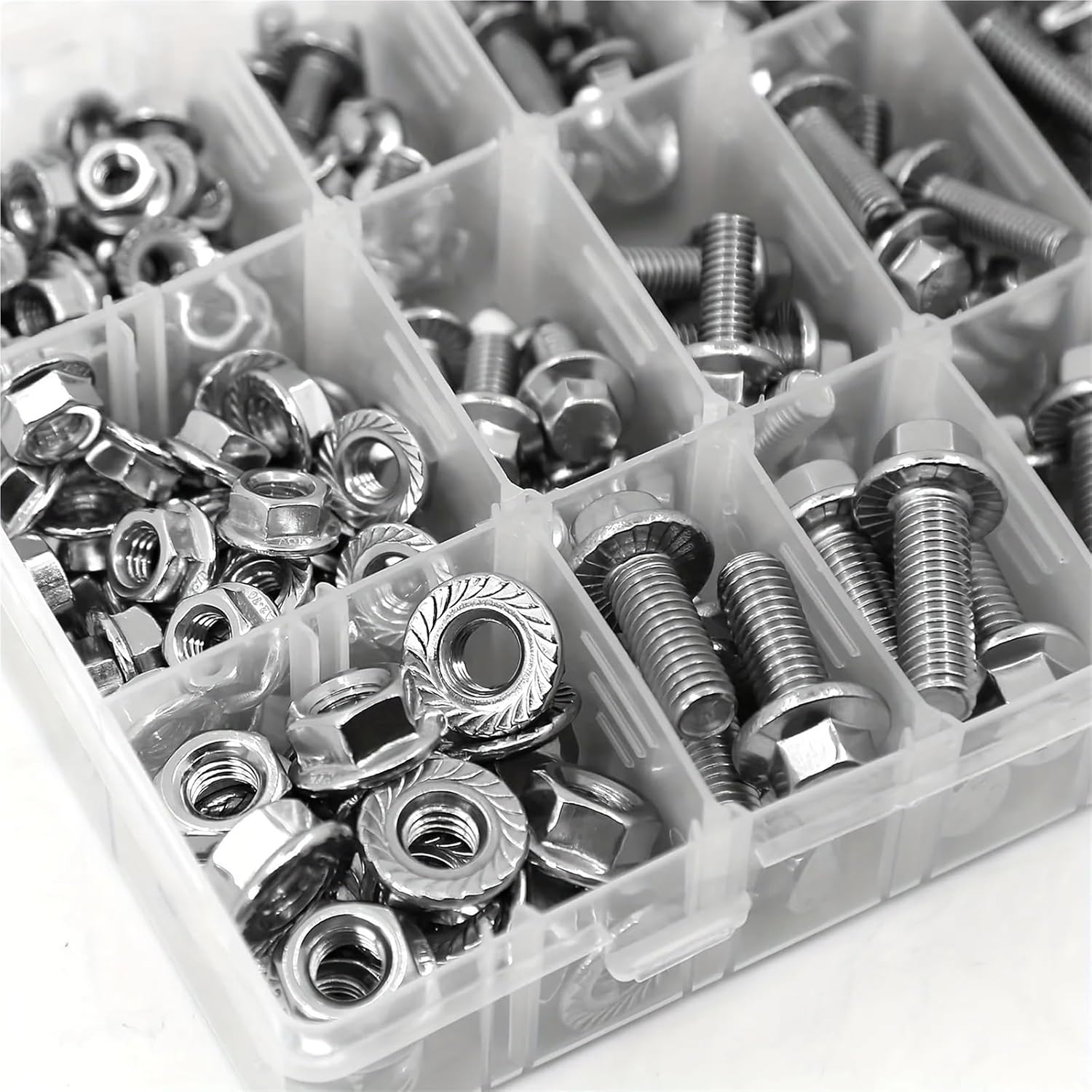 Set Screw Assortment Kit 240PCS Metric Flanged Bolts and Nuts Kit for Homeowners,DIYers,Mechanics,Industrial Workers