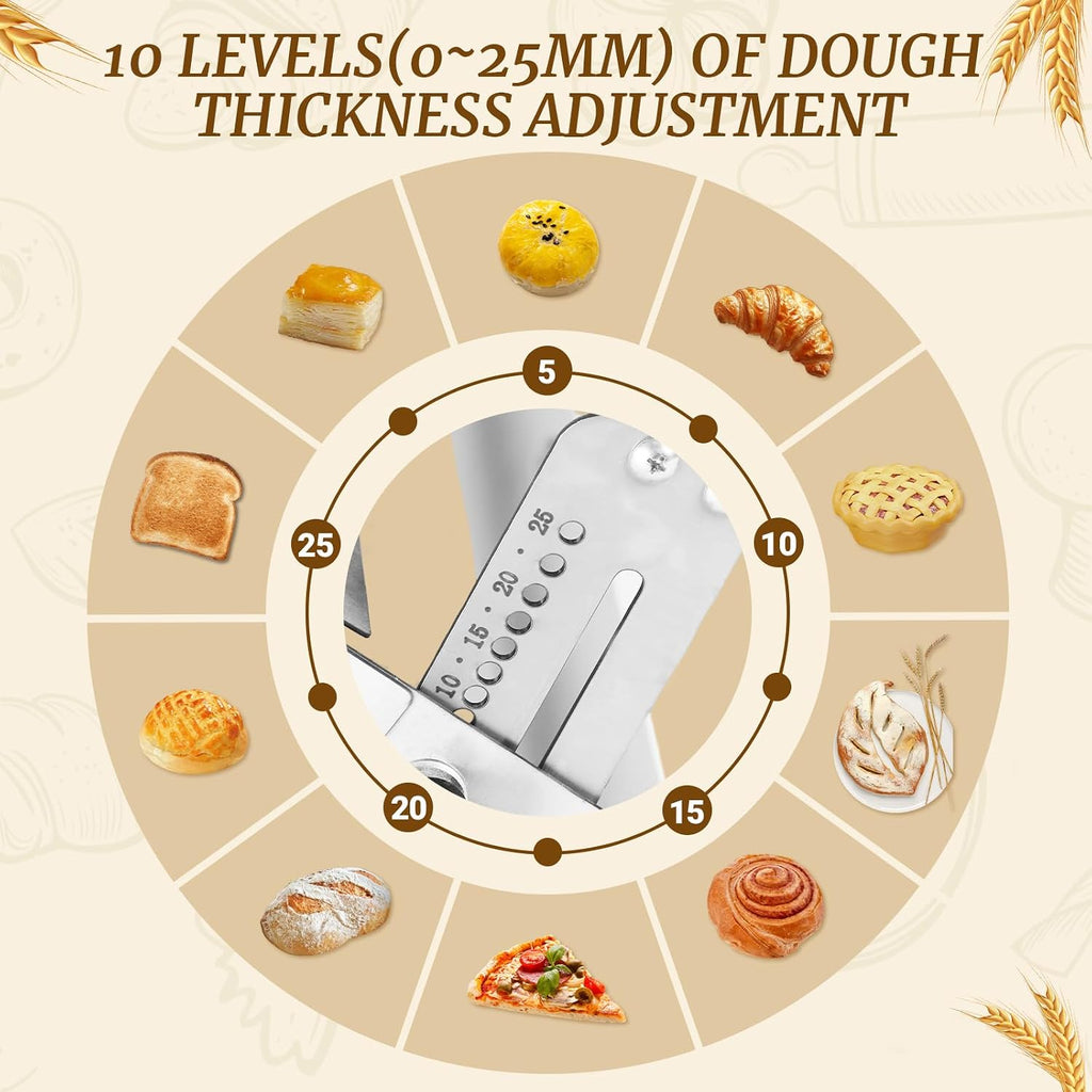 Manual Dough Sheeter 35.4' ×15.7',Roller Machine,Commercial Folding Dough Maker with Carry Handle, Adjustable Thickness for Pizza, Pasta, Pastry