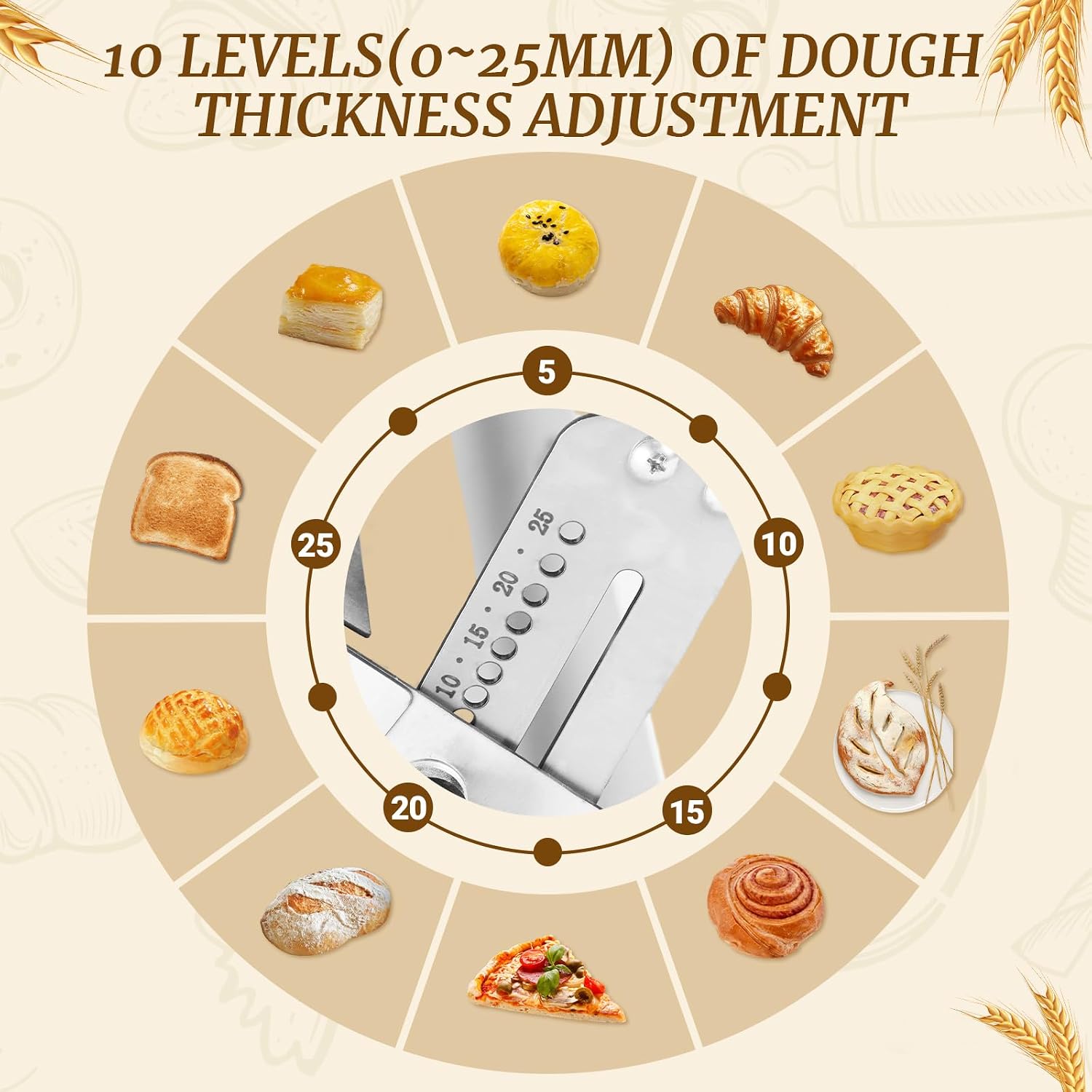 Manual Dough Sheeter 23.6'x12',Roller Machine,Commercial Folding Dough Maker with Carry Handle, Adjustable Thickness for Pizza, Pasta, Pastry