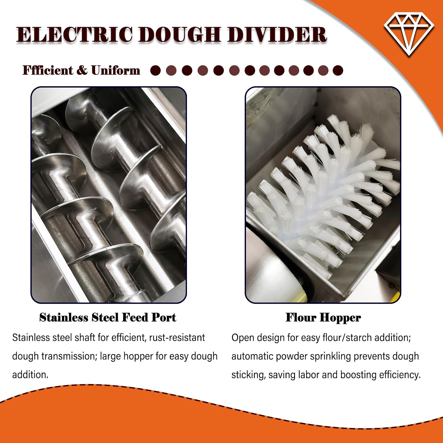 Electric Dough Divider Cutter Machine, Stainless Steel, 110V | Multifunctional Quantitative Partition, For Bread Bagel Cookie Noodle, 5g-500g Capacity